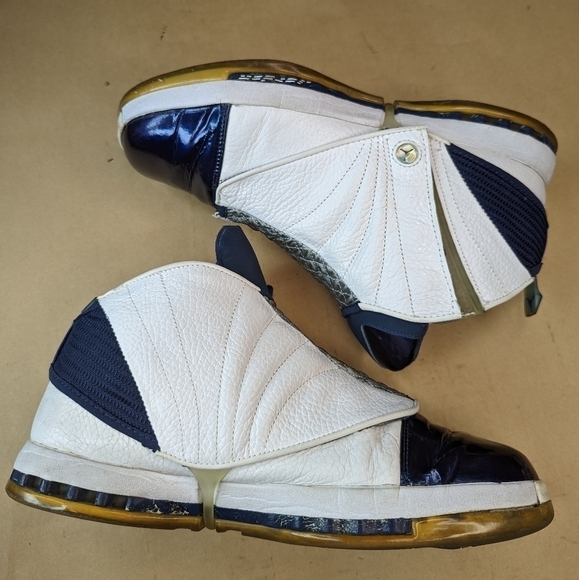 Nike Air Jordan 16 Retro Midnight Navy 2016 men's Size 9.5 683075-106 White Blue - Picture 8 of 10
